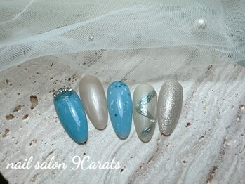 シンプル定額　夏ネイル　