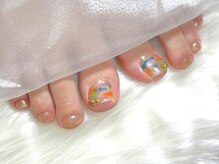 ネイルサロンブリス(nail salon Bliss)/☆カラフルなピーコックネイル☆