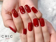 シックネイル(CHIC nail)/ホロアート ボルドー