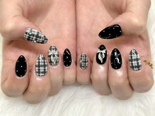 Silk by Bianca 大宮東口店【シルク バイ ビアンカ】/リボン×チェックネイル/9000