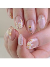 ピオニーネイル(peony nail)/海とプルメリア