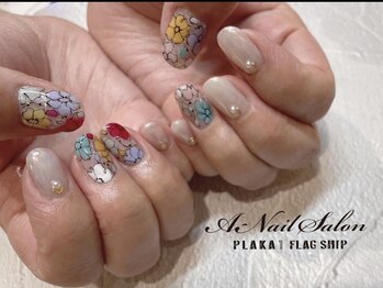 エーネイルサロン プラーカ本店(A-Nail Salon)/　カラフルフラワー