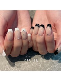 ホワイト×ブラックフレンチ