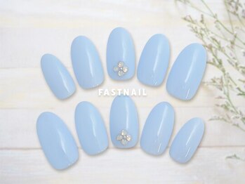 ファストネイル コクーンシティさいたま新都心店(FAST NAIL)/水色 シンプル 【11887】