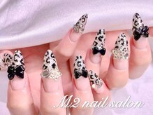 エムズ ネイルサロン(M2)/ラメフレンチヒョウ柄ネイル