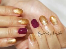 スタイリッシュネイルズ(Stylish Nails)/ゴールドマグネット×パープル