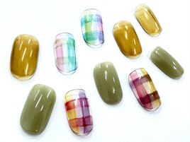 クリアチェックネイル☆