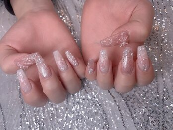 スノーネイルサロン 新宿店(Snow nail salon)/キルティングパールリボン