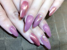 プラハネイル(+HER 美甲)/ピンクミラー