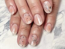 ヘアーアンドネイル ルシア(Hair&Nail Lucia)/持ち込みチーク×リボンネイル