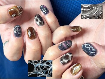 ヌル ネイル 堀江(NURU NAIL HORIE)/モード系マグネットメンズネイル