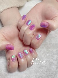 うるうるオーロラネイル