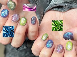 カラフル個性派ニュアンスネイル