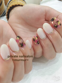 プライベート ネイルサロン マーマ(murmur)/白べっ甲ネイル
