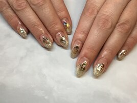 ラメグラシェルネイル
