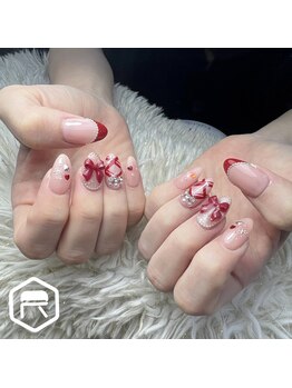 バレンタインネイル