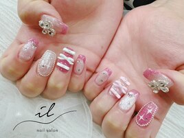 ピンク×リボンネイル