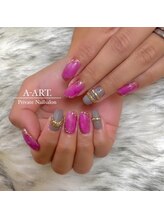 エーアート(A-ART.)/ピンク×アクセサリーネイル
