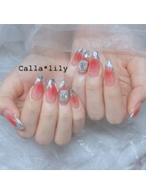 カラーリリー 恵比寿(Calla lily)/ガラスフレンチ×チークネイル