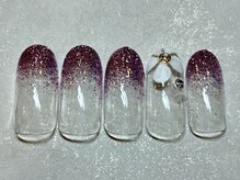 ネイルアンドアイラッシュ ネネ/ラメグラ　五枚花　手書き