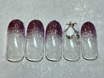 ネイルアンドアイラッシュ ネネ/ラメグラ 五枚花 手書き