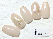 アイネイルズ 新宿店(I nails)/金箔×クラッシュシェル