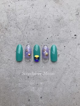サロンストロベリームーン(Salon Strawberry Moon)/定額ビジューネイル☆¥8980