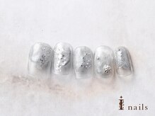 アイネイルズ 横浜EAST店(I-nails)/塗りかけモヘアシルバーネイル