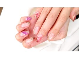 秋カラーとクリアネイル♪