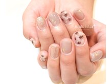 ネイルズ ララ(nails Lala)/ホワイトべっ甲ネイル