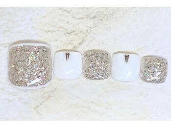 アルセア 上野御徒町店(Alcea)/ラメネイル フット ホワイト