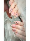 定額ネイルに花！