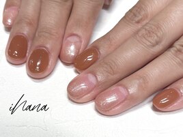 ワンカラー+ラメグラデーション