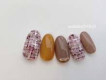 ヨロ(YOLO)/ブラウン/ツイード