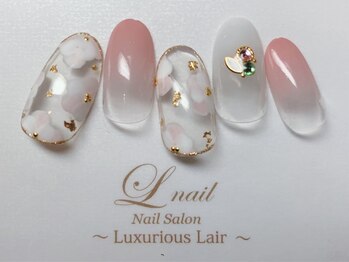 エルネイルアンドブラン 橋本店(Lnail×Blanc)/クリア×フラワー