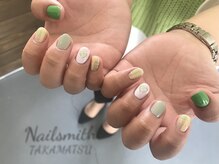 ネイルスミス 高松店(Nailsmith)/春のミントグリーンチェック