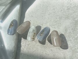 くすみブルーインクネイル