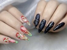 ネイルズバー 新宿店(Nails Bar)/レッド×ブラックアートネイル 