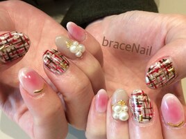 ツイード×チークネイル