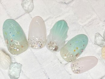 アルセア 上野御徒町店(Alcea)/夏 マーメイド 人魚ネイル