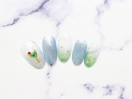 クリームソーダネイル全員￥8500