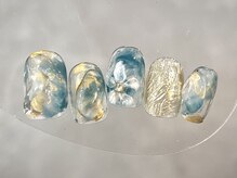 クレモアネイル 浦和店(CLEMORE NAIL)/ブルーニュアンスフラワー