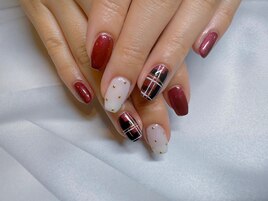 【パラジェル】チェックネイル