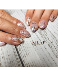 ラメ埋め込みネイル￥8500