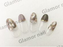 グラマーネイル(Glamor nail)/☆定額 マーブル×フレンチ¥6800