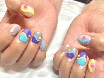 ネイルサロンブリス(nail salon Bliss)/☆うねうねぷっくりネイル☆