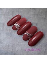 ユウネイル(YOU由NAIL)/艶×マットの洗練ボルドー
