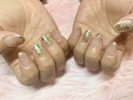 ジェルネイル★きらきらフレンチ