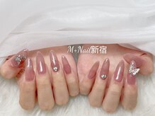 エムプラスネイル 新宿(M+Nail)/10本長出し★ラメワンカラー