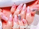 ピンクちゅるんシンプルネイル